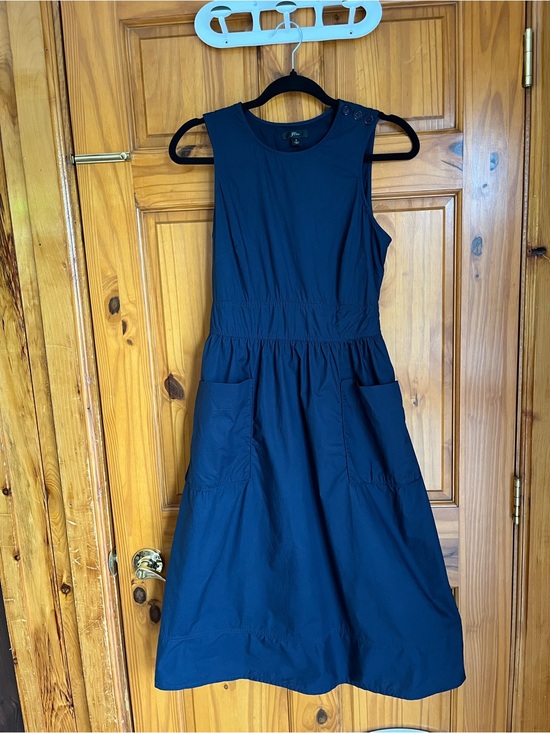 J. Crew Dresses & Skirts - J. Crew Navy Sleeveless A-Line Midi Dress with Pockets